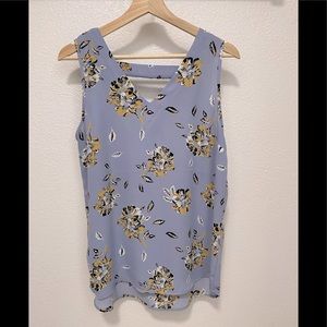 Tank top blue floral blouse
